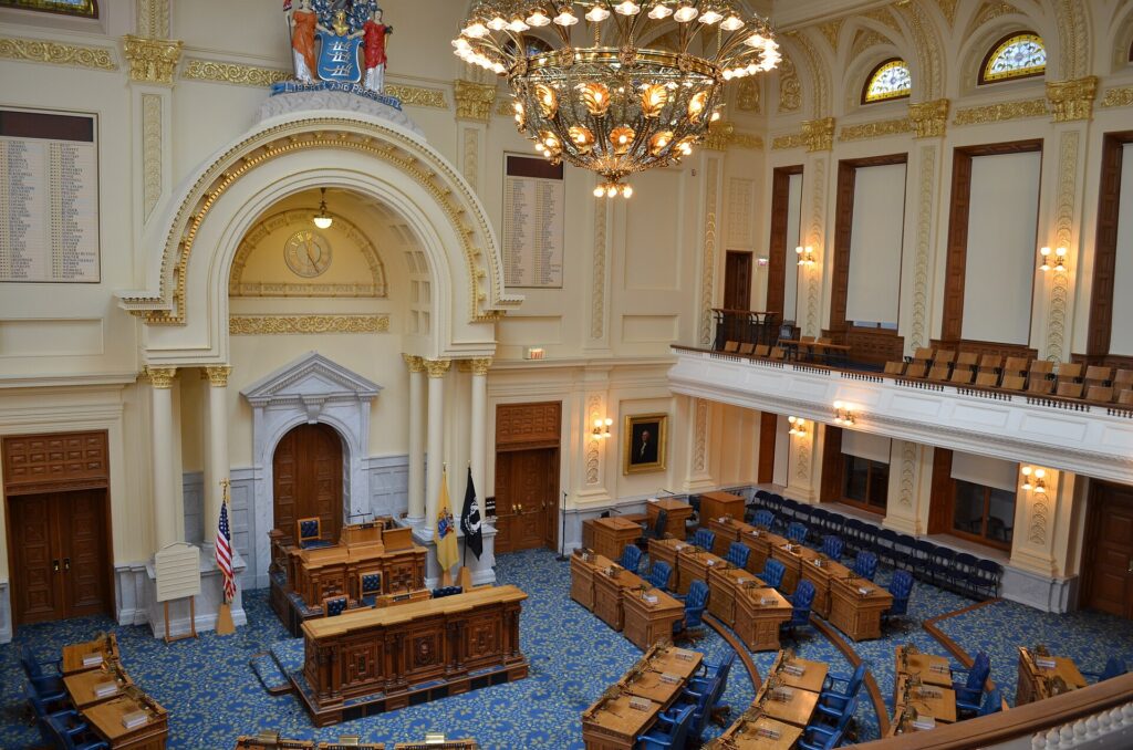 New Jersey General Assembly chamber at the State House in Trenton